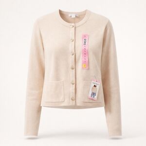 NINE West Women's Beige Cardigan Sweater Size Small